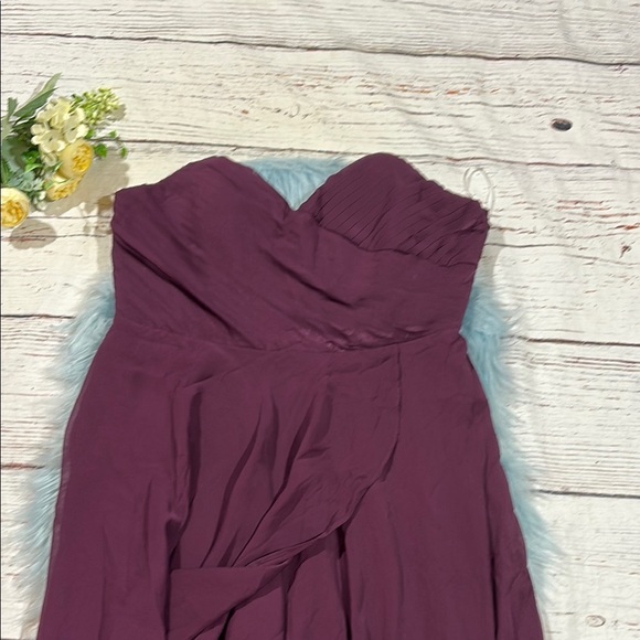 NWOT Lulus Revered Elegance Purple Pleated Strapless Maxi Dress - Picture 7 of 8